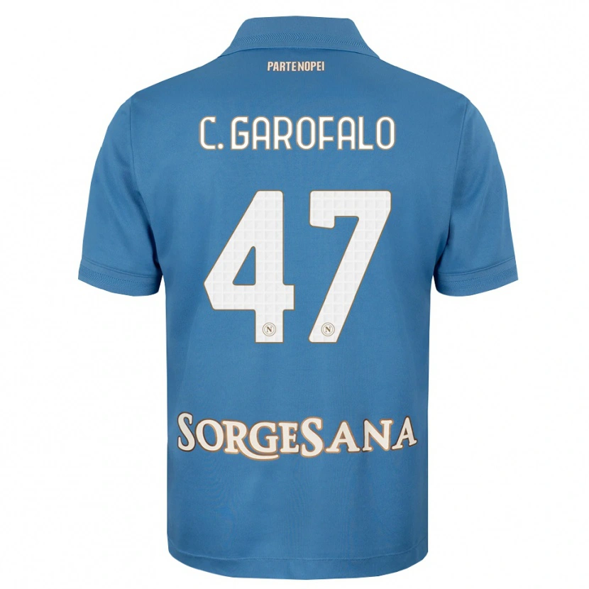 Danxen Mulher Camisola Christian Garofalo #47 Azul Bruma Branco Principal 2026/27 Camisa