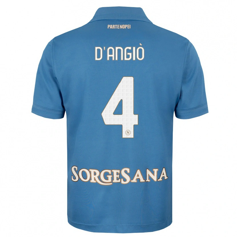 Danxen Mulher Camisola Christian D'angiò #4 Azul Bruma Branco Principal 2026/27 Camisa