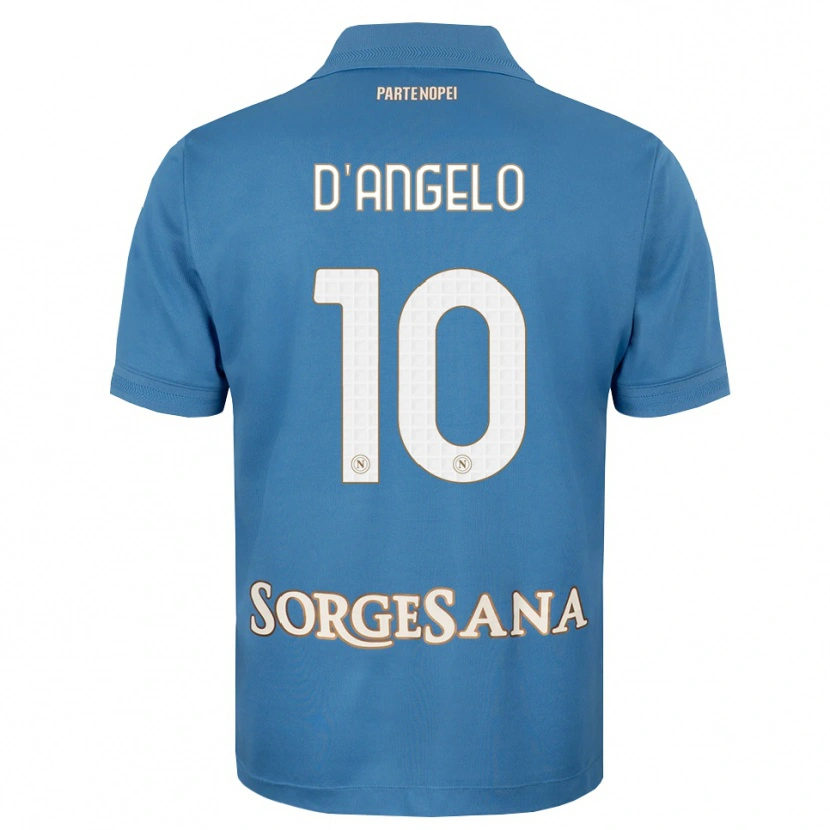 Danxen Mulher Camisola Davide D'angelo #10 Azul Bruma Branco Principal 2026/27 Camisa