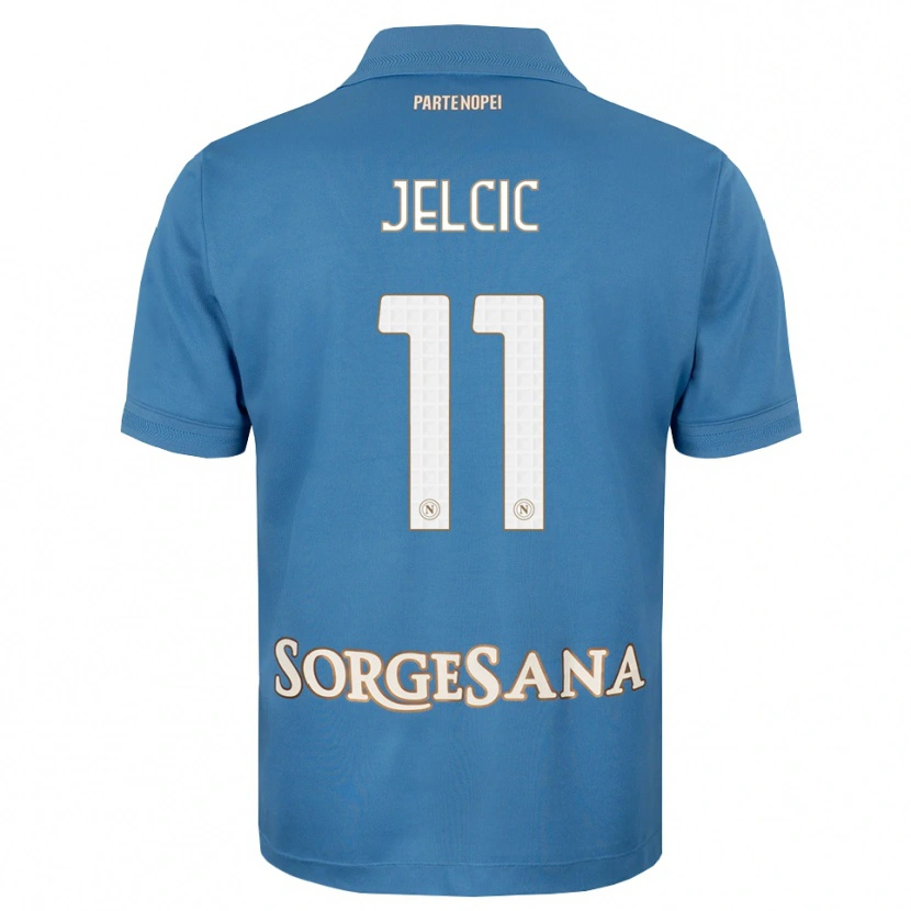 Danxen Mulher Camisola Maja Jelčić #11 Azul Bruma Branco Principal 2026/27 Camisa