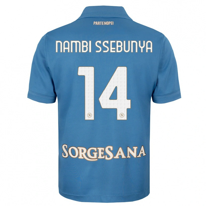 Danxen Mulher Camisola Violah Nambi Ssebunya #14 Azul Bruma Branco Principal 2026/27 Camisa