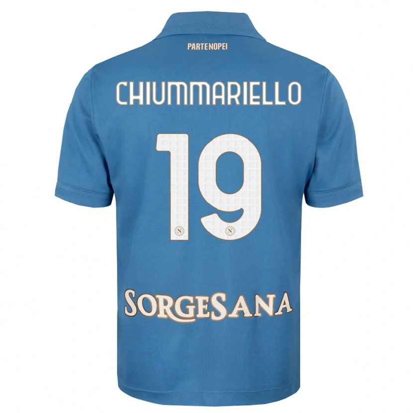 Danxen Mulher Camisola Andrea Chiummariello #19 Azul Bruma Branco Principal 2026/27 Camisa