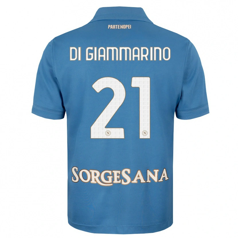 Danxen Mulher Camisola Virginia Di Giammarino #21 Azul Bruma Branco Principal 2026/27 Camisa