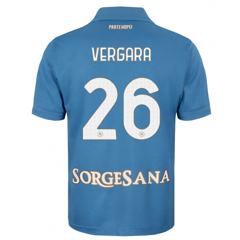 Danxen Mulher Camisola Antonio Vergara #26 Azul Bruma Branco Principal 2026/27 Camisa