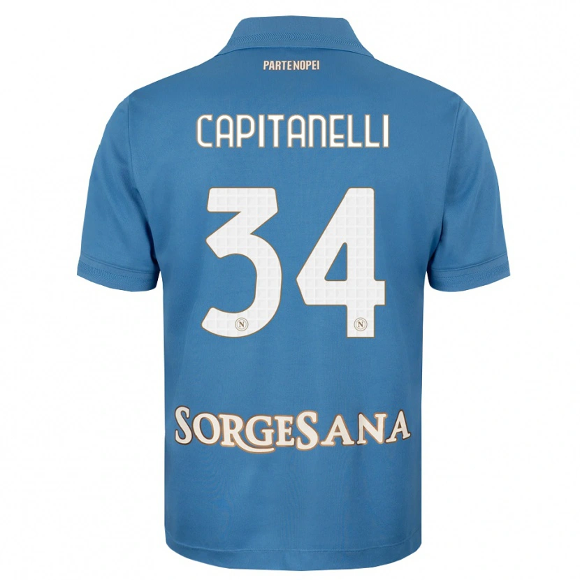 Danxen Mulher Camisola Ilaria Capitanelli #34 Azul Bruma Branco Principal 2026/27 Camisa