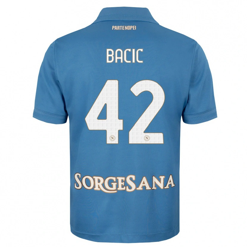 Danxen Mulher Camisola Doris Bačić #42 Azul Bruma Branco Principal 2026/27 Camisa