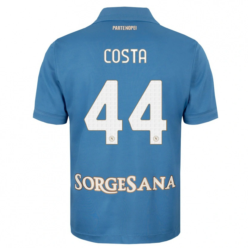 Danxen Mulher Camisola Filippo Costa #44 Azul Bruma Branco Principal 2026/27 Camisa