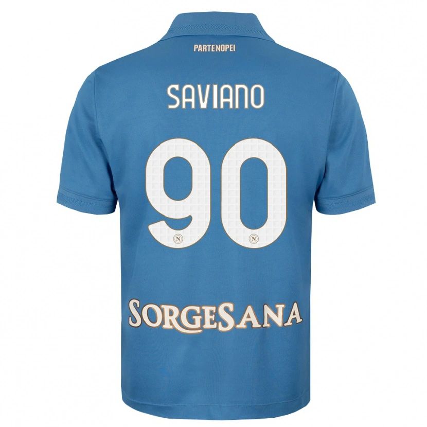 Danxen Mulher Camisola Raffaele Saviano #90 Azul Bruma Branco Principal 2026/27 Camisa