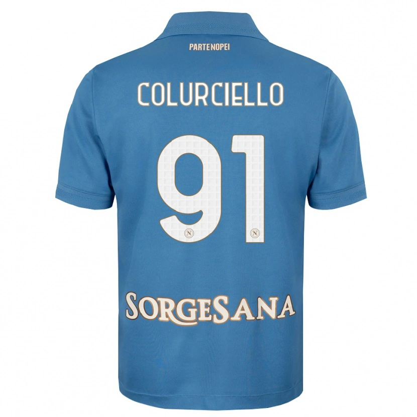 Danxen Mulher Camisola Cristian Colurciello #91 Azul Bruma Branco Principal 2026/27 Camisa