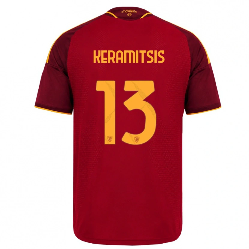 Danxen Mulher Camisola Dimitrios Keramitsis #13 Vermelho Dourado Amarelo Principal 2026/27 Camisa