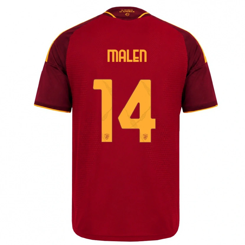 Danxen Mulher Camisola Donyell Malen #14 Vermelho Dourado Amarelo Principal 2026/27 Camisa