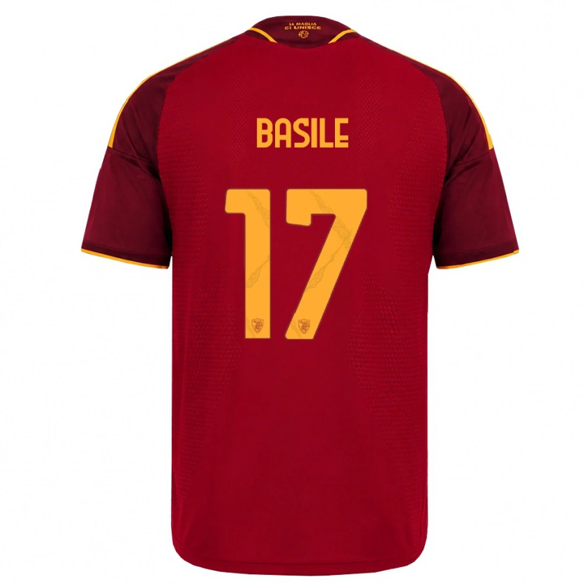 Danxen Mulher Camisola Emmanuel Basile #17 Vermelho Dourado Amarelo Principal 2026/27 Camisa
