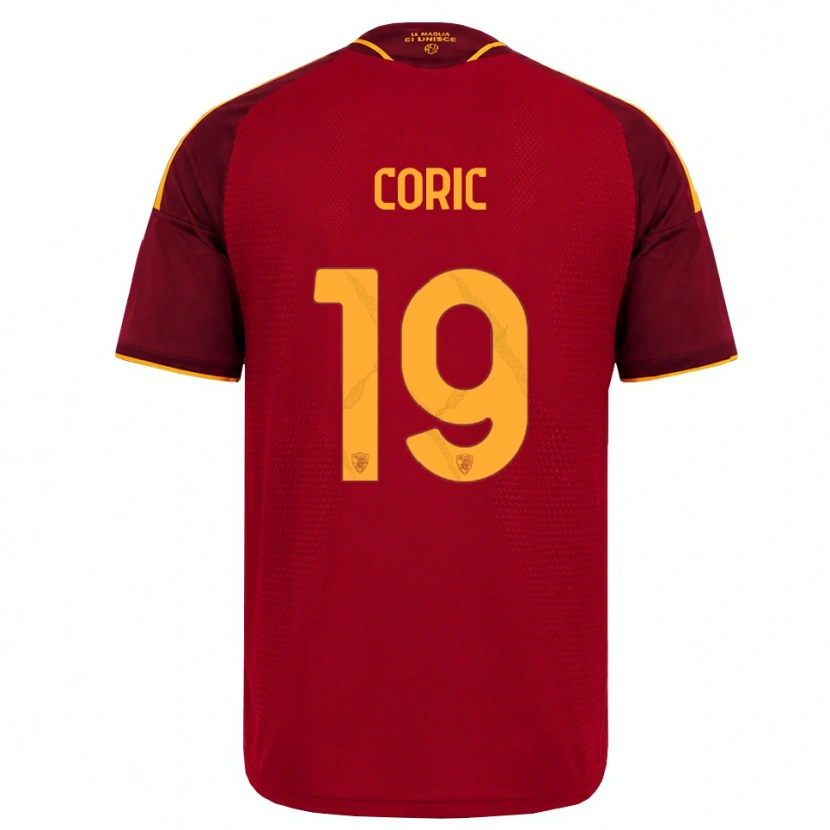 Danxen Mulher Camisola Ante Coric #19 Vermelho Dourado Amarelo Principal 2026/27 Camisa