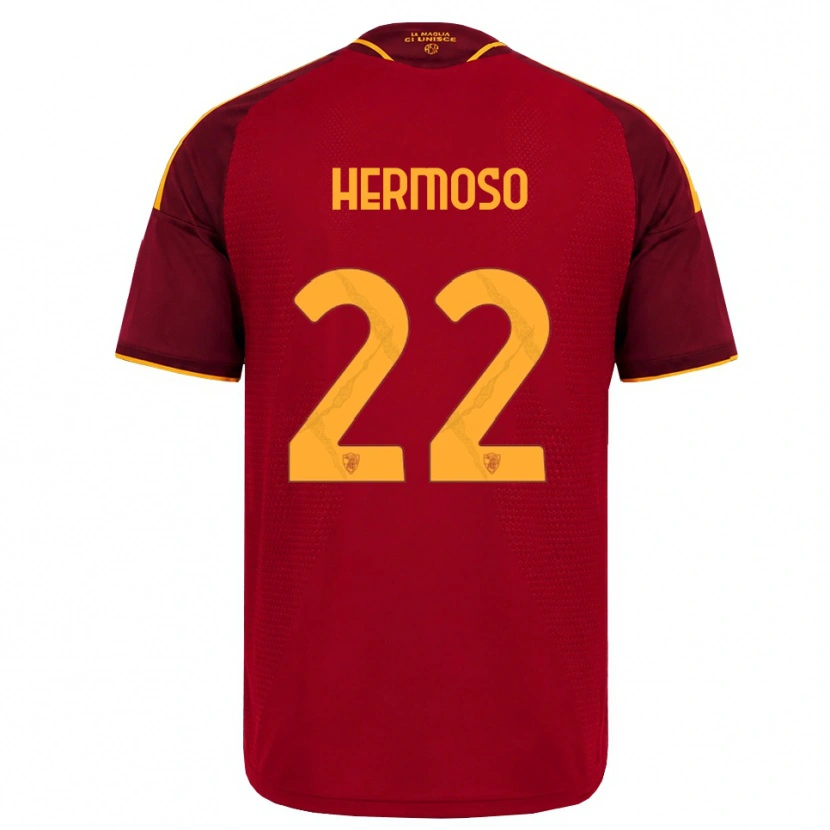 Danxen Mulher Camisola Mario Hermoso #22 Vermelho Dourado Amarelo Principal 2026/27 Camisa