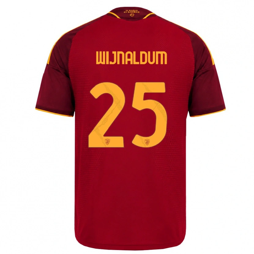 Danxen Mulher Camisola Georginio Wijnaldum #25 Vermelho Dourado Amarelo Principal 2026/27 Camisa