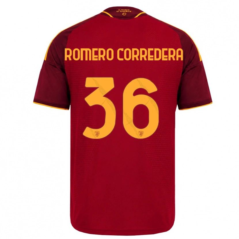 Danxen Mulher Camisola Miguel Romero Corredera #36 Vermelho Dourado Amarelo Principal 2026/27 Camisa