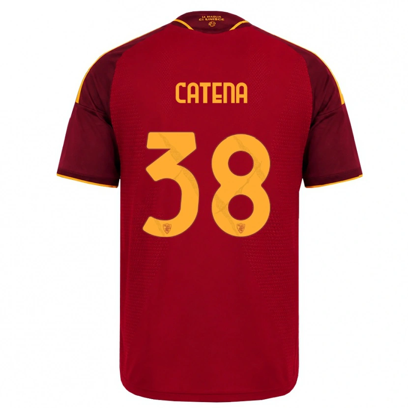 Danxen Mulher Camisola Giada Catena #38 Vermelho Dourado Amarelo Principal 2026/27 Camisa
