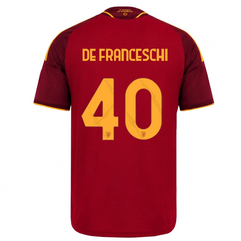 Danxen Mulher Camisola Leonardo De Franceschi #40 Vermelho Dourado Amarelo Principal 2026/27 Camisa