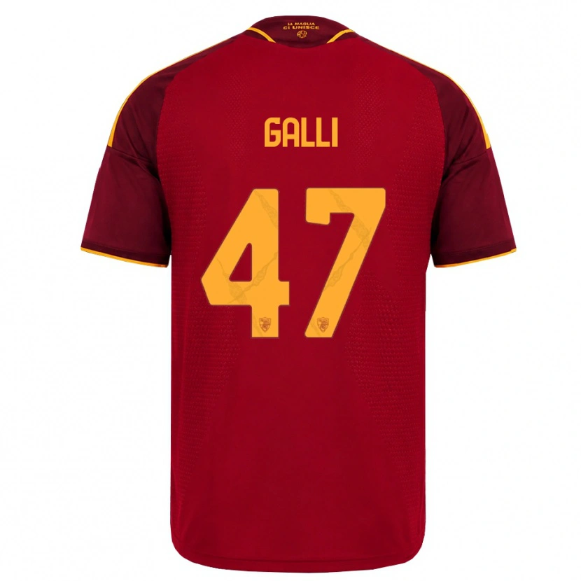 Danxen Mulher Camisola Giulia Galli #47 Vermelho Dourado Amarelo Principal 2026/27 Camisa