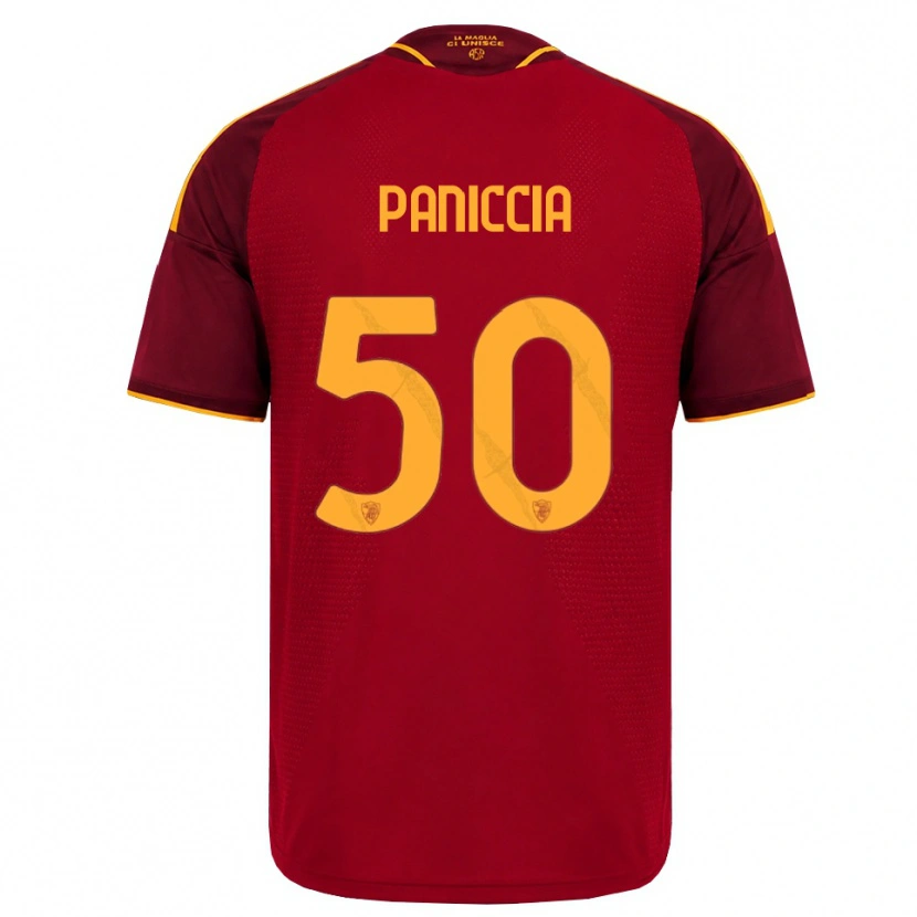 Danxen Mulher Camisola Martina Paniccia #50 Vermelho Dourado Amarelo Principal 2026/27 Camisa