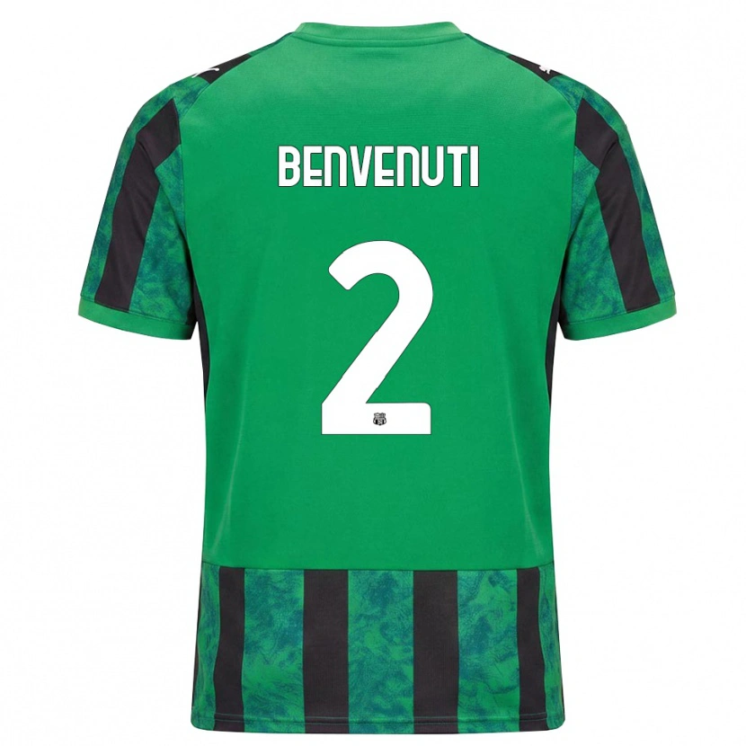 Danxen Mulher Camisola Giacomo Benvenuti #2 Verde Preto Branco Principal 2026/27 Camisa