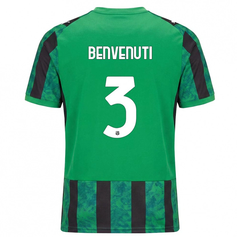 Danxen Mulher Camisola Tommaso Benvenuti #3 Verde Preto Branco Principal 2026/27 Camisa