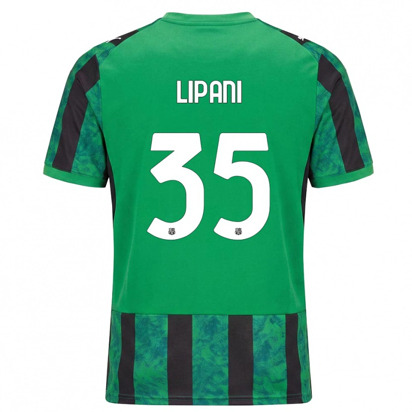 Danxen Mulher Camisola Luca Lipani #35 Verde Preto Branco Principal 2026/27 Camisa