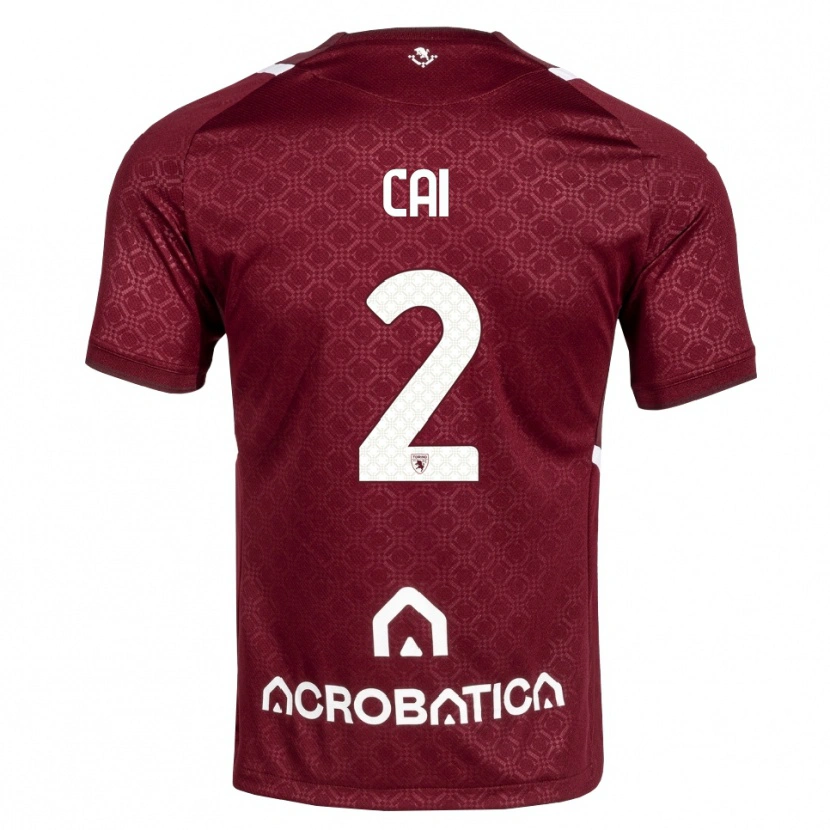 Danxen Mulher Camisola Federico Cai #2 Bordô Branco Principal 2026/27 Camisa
