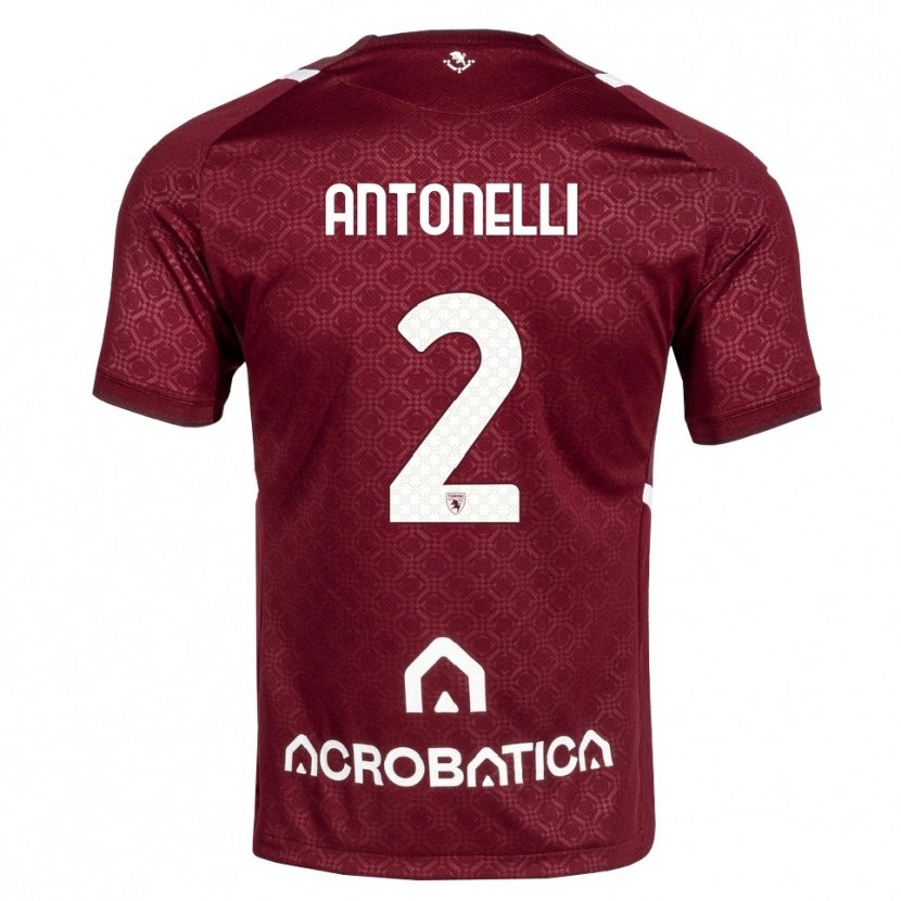 Danxen Mulher Camisola Moise Antonelli #2 Bordô Branco Principal 2026/27 Camisa