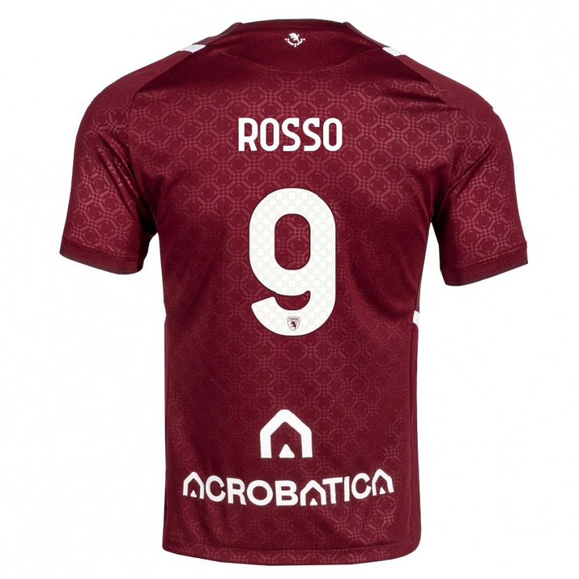 Danxen Mulher Camisola Eleonora Rosso #9 Bordô Branco Principal 2026/27 Camisa