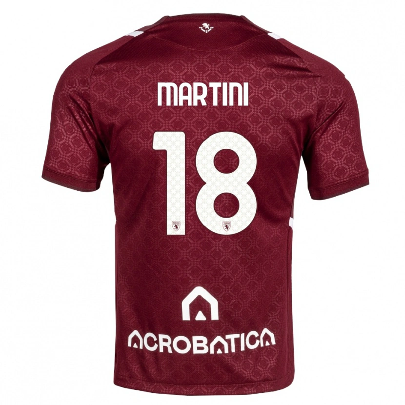 Danxen Mulher Camisola Edoardo Martini #18 Bordô Branco Principal 2026/27 Camisa