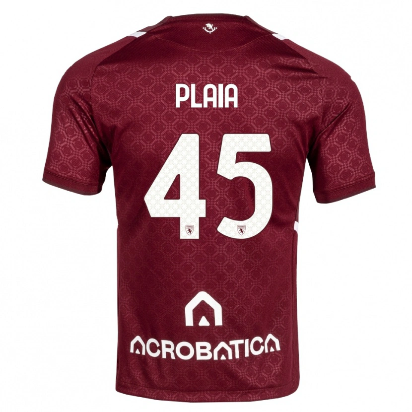 Danxen Mulher Camisola Francesco Plaia #45 Bordô Branco Principal 2026/27 Camisa