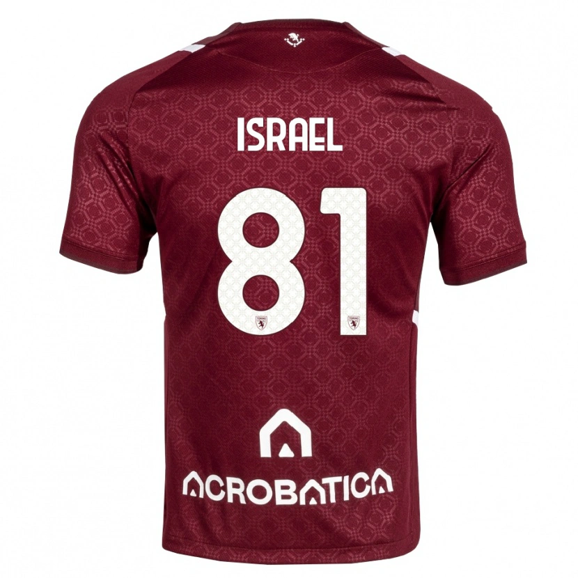 Danxen Mulher Camisola Franco Israel #81 Bordô Branco Principal 2026/27 Camisa
