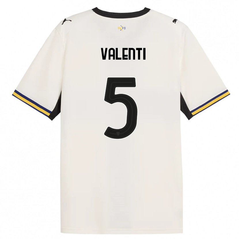 Danxen Mulher Camisola Lautaro Valenti #5 Off-White Preto Amarelo Principal 2026/27 Camisa
