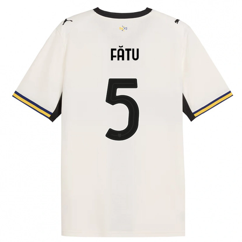 Danxen Mulher Camisola Rareș Fătu #5 Off-White Preto Amarelo Principal 2026/27 Camisa