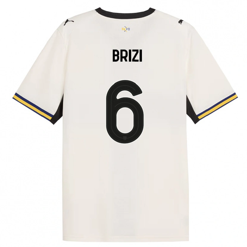 Danxen Mulher Camisola Andrea Brizi #6 Off-White Preto Amarelo Principal 2026/27 Camisa