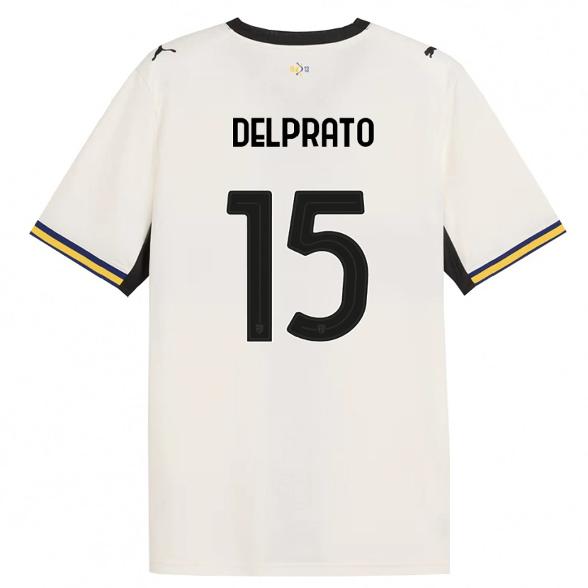 Danxen Mulher Camisola Enrico Delprato #15 Off-White Preto Amarelo Principal 2026/27 Camisa