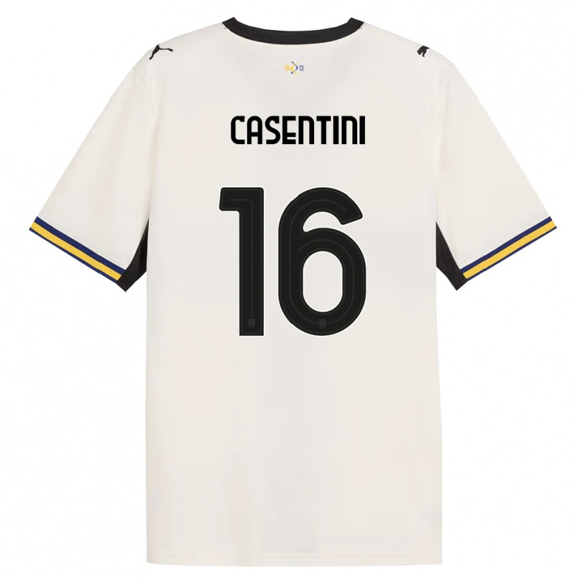 Danxen Mulher Camisola Gabriele Casentini #16 Off-White Preto Amarelo Principal 2026/27 Camisa