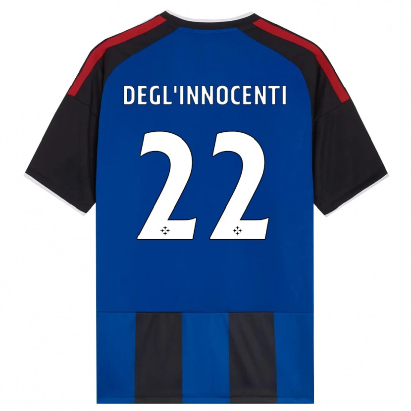 Danxen Mulher Camisola Luca Degl'innocenti #22 Azul Preto Branco Vermelho Principal 2026/27 Camisa