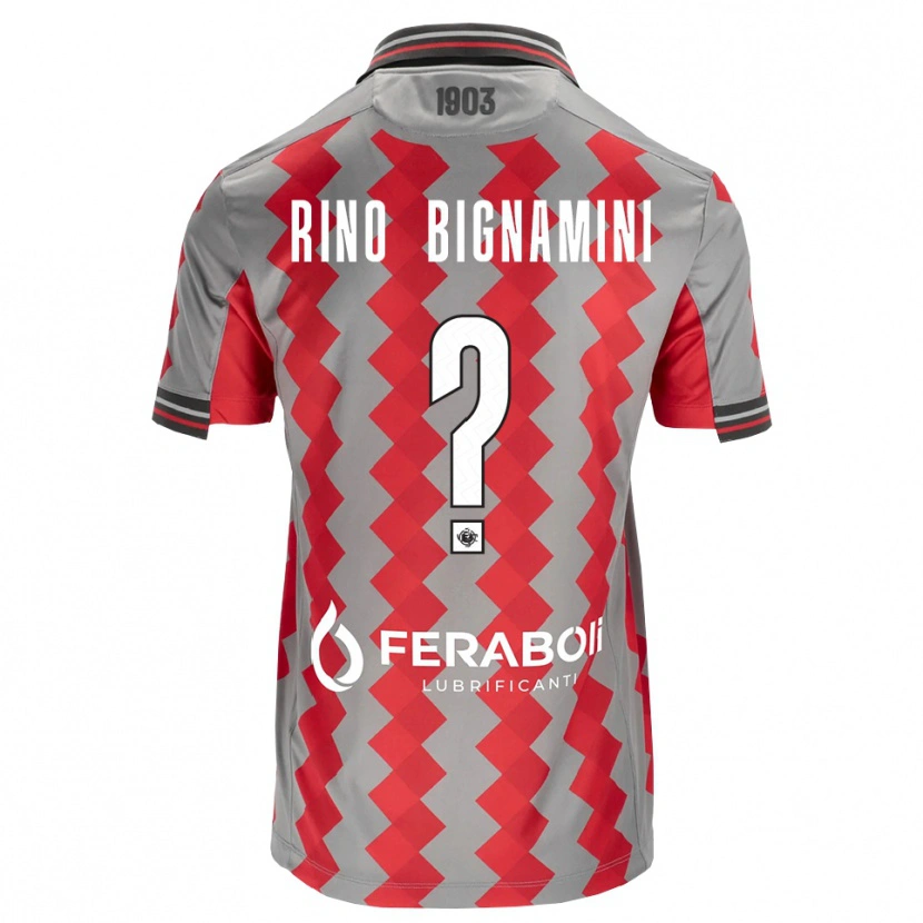 Danxen Mulher Camisola Filippo Rino Bignamini #0 Cinza Vermelho Branco Principal 2026/27 Camisa