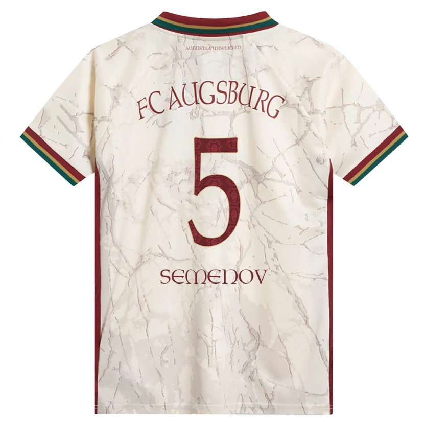 Danxen Mulher Camisola Konstantyn Semenov #5 Verde Arroz Branco Bordô Principal 2026/27 Camisa