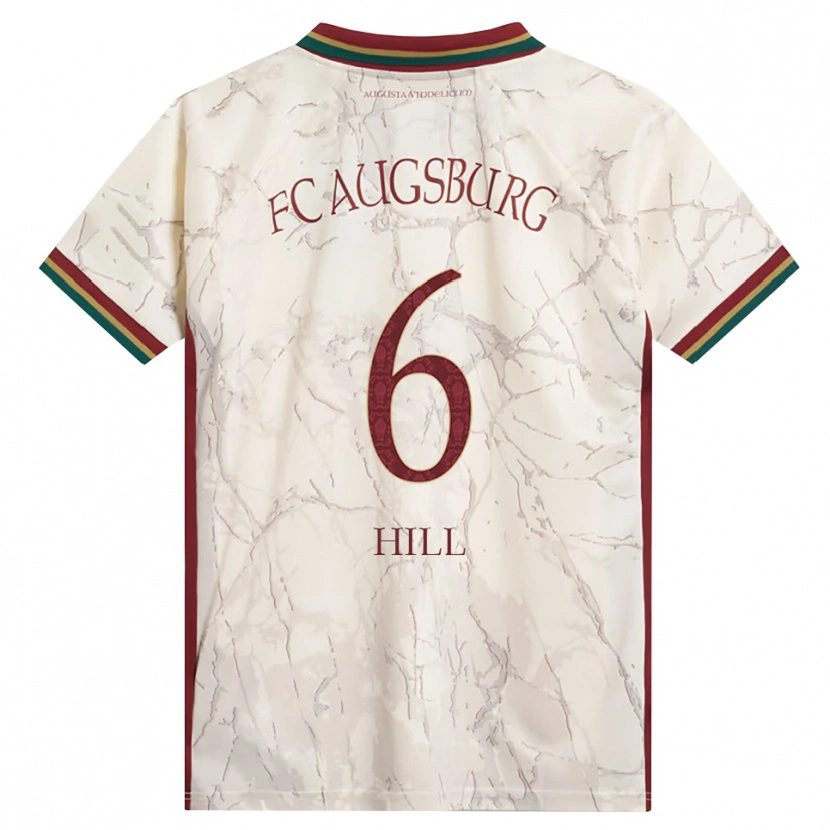 Danxen Mulher Camisola Niklas Hill #6 Verde Arroz Branco Bordô Principal 2026/27 Camisa