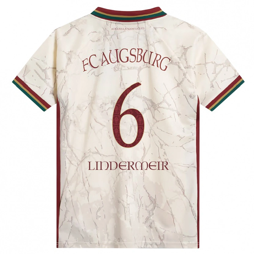 Danxen Mulher Camisola Dominik Lindermeir #6 Verde Arroz Branco Bordô Principal 2026/27 Camisa