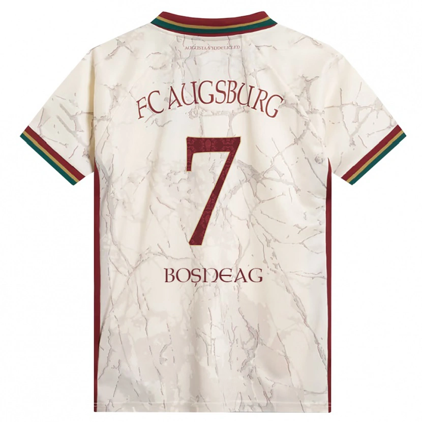 Danxen Mulher Camisola Ioan Boșneag #7 Verde Arroz Branco Bordô Principal 2026/27 Camisa
