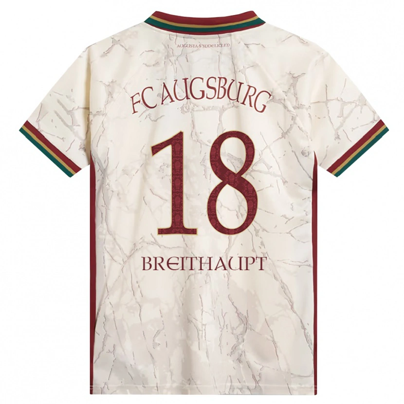 Danxen Mulher Camisola Tim Breithaupt #18 Verde Arroz Branco Bordô Principal 2026/27 Camisa