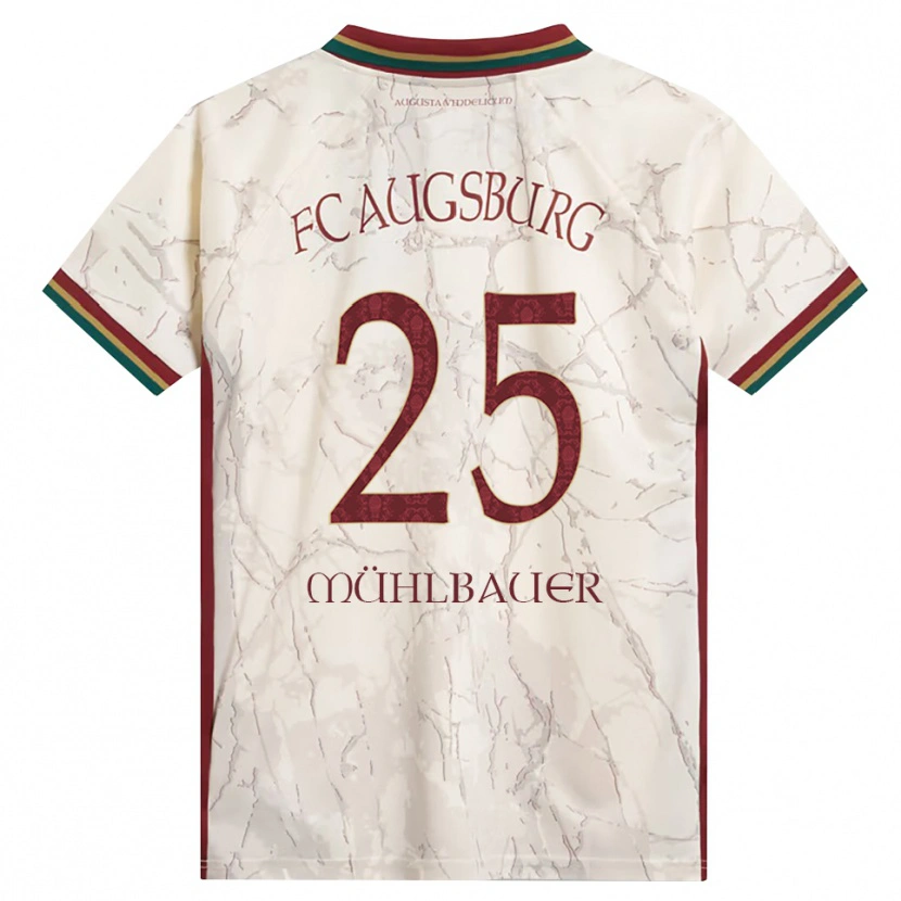 Danxen Mulher Camisola Simon Mühlbauer #25 Verde Arroz Branco Bordô Principal 2026/27 Camisa