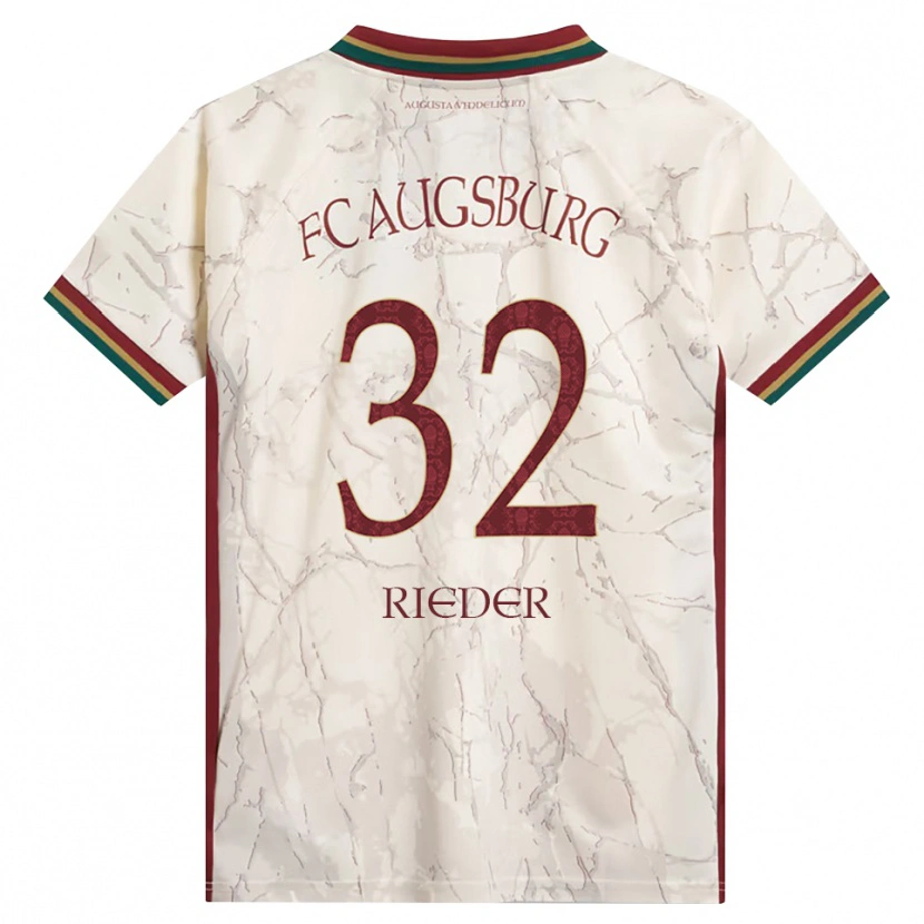 Danxen Mulher Camisola Fabian Rieder #32 Verde Arroz Branco Bordô Principal 2026/27 Camisa