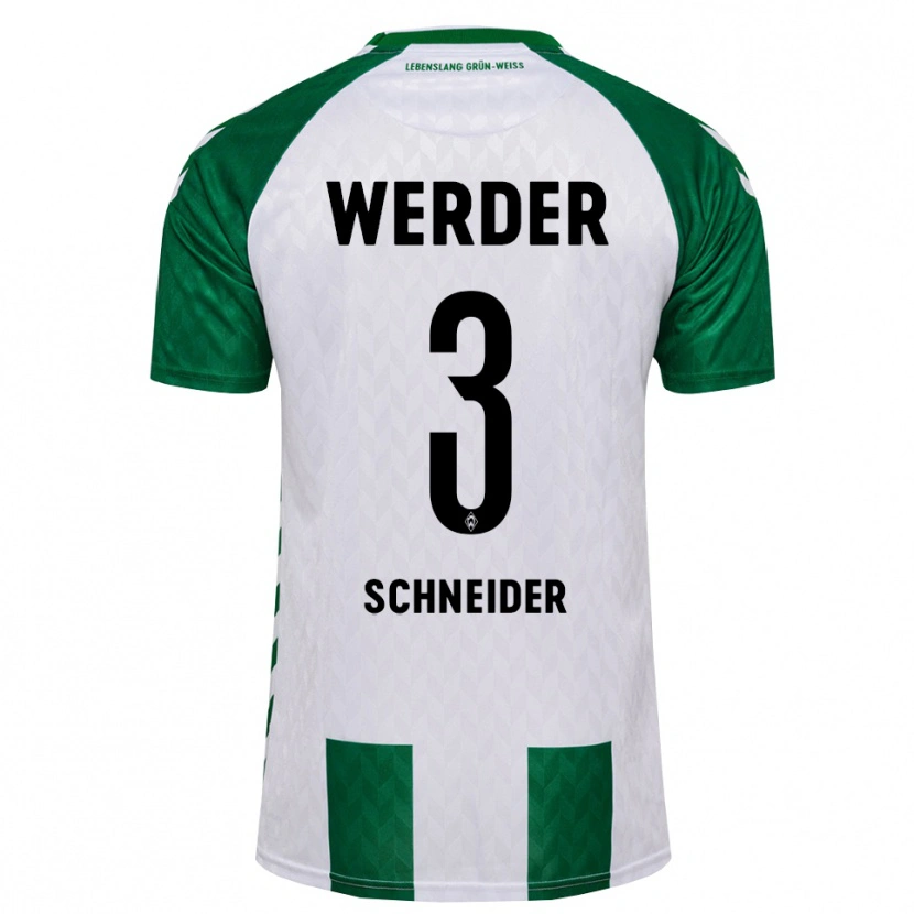 Danxen Mulher Camisola Dieter Schneider #3 Verde Branco Principal 2026/27 Camisa