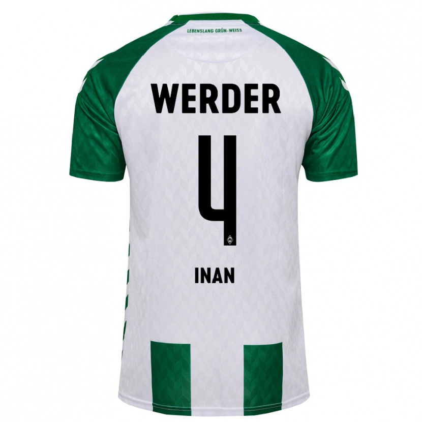 Danxen Mulher Camisola Kenan Inan #4 Verde Branco Principal 2026/27 Camisa