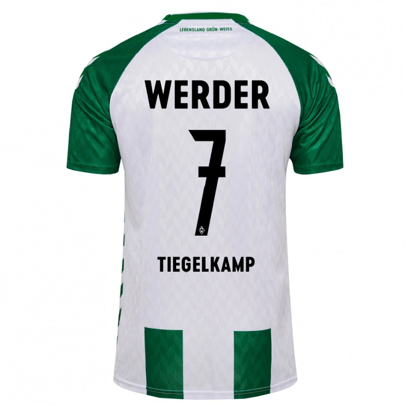 Danxen Mulher Camisola Maximilian Tiegelkamp #7 Verde Branco Principal 2026/27 Camisa